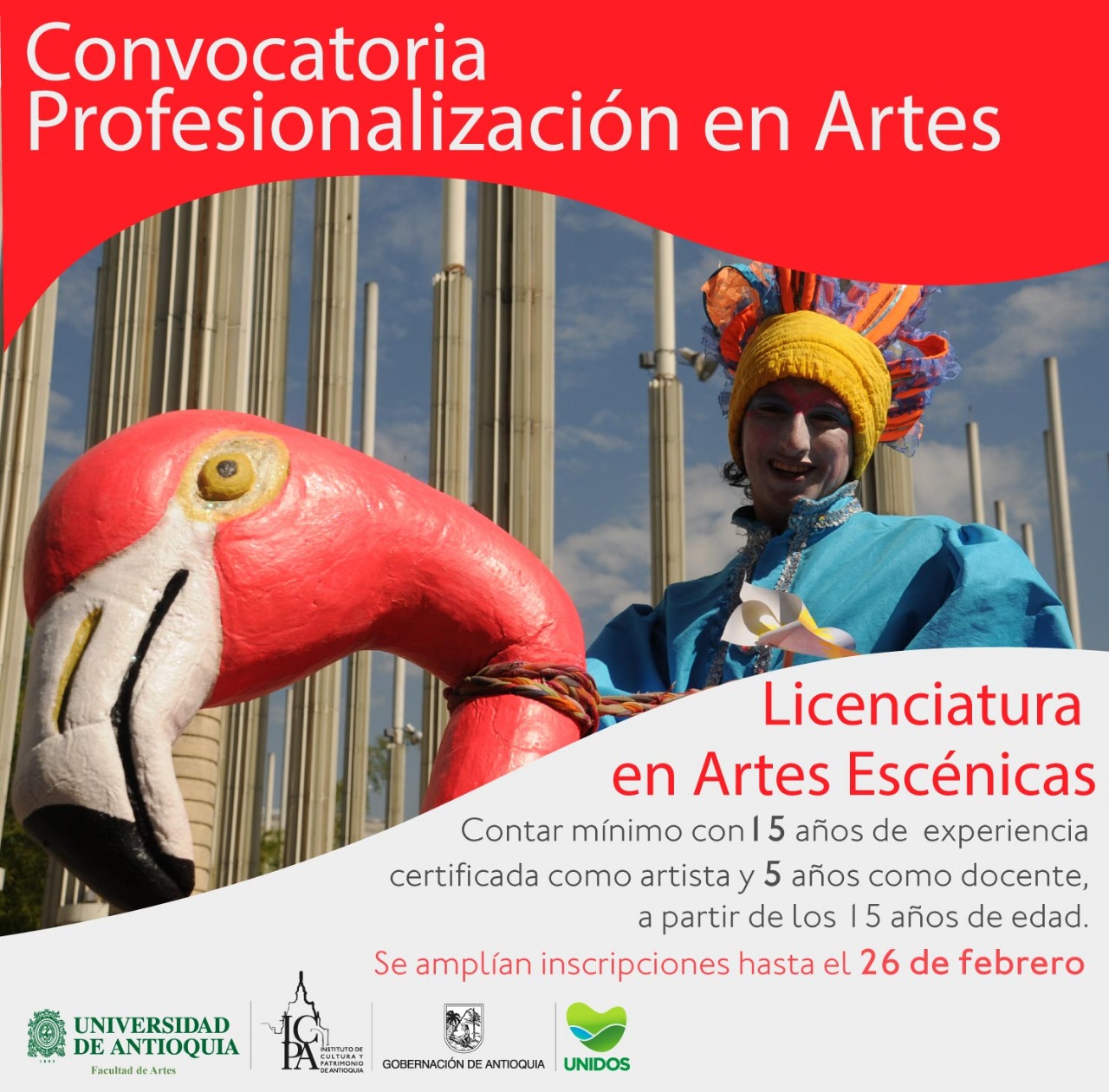 Se amplía fecha de inscripción para que artistas del departamento accedan al programa de Profesionalización en Artes