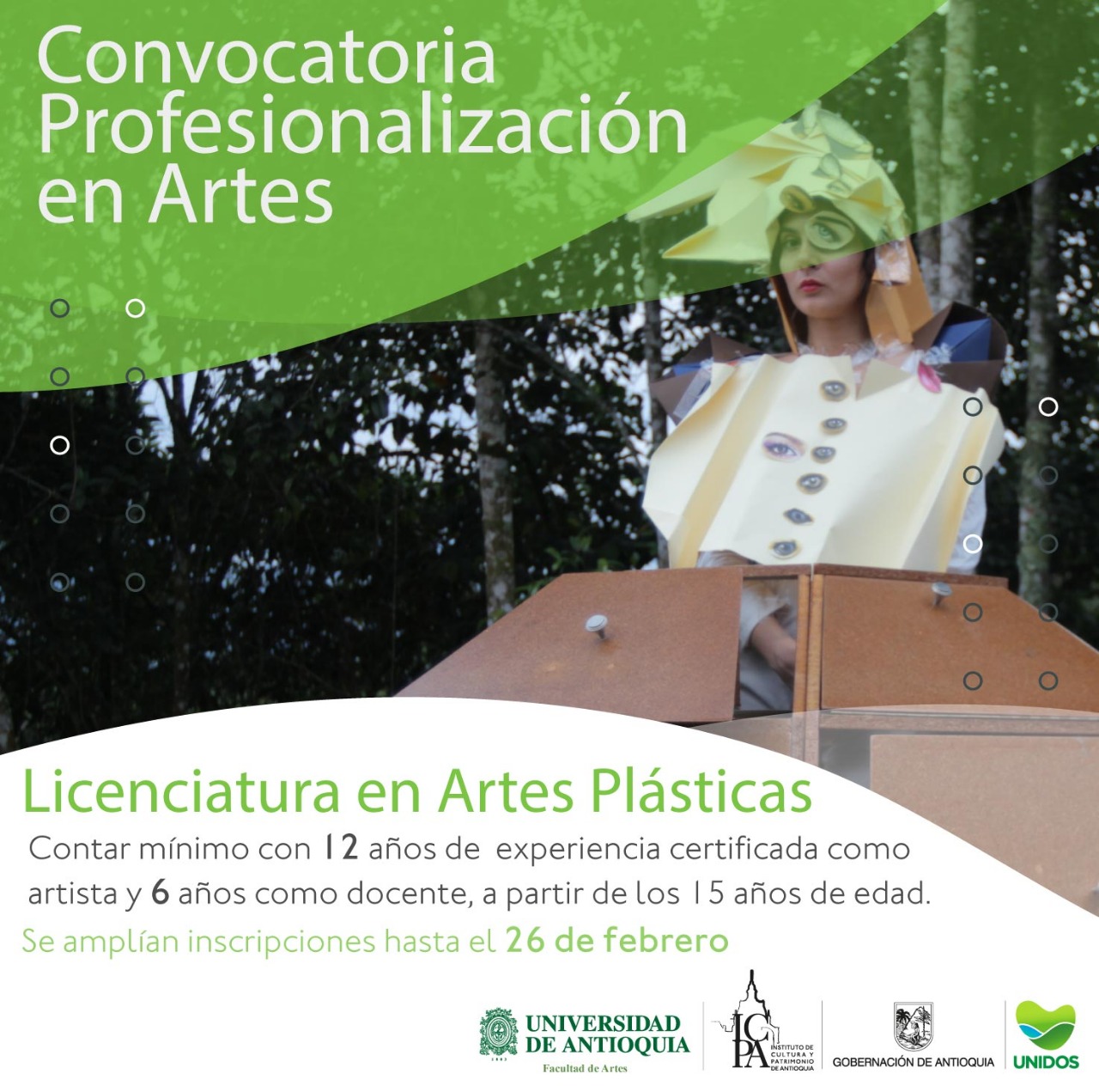 Se amplía fecha de inscripción para que artistas del departamento accedan al programa de Profesionalización en Artes