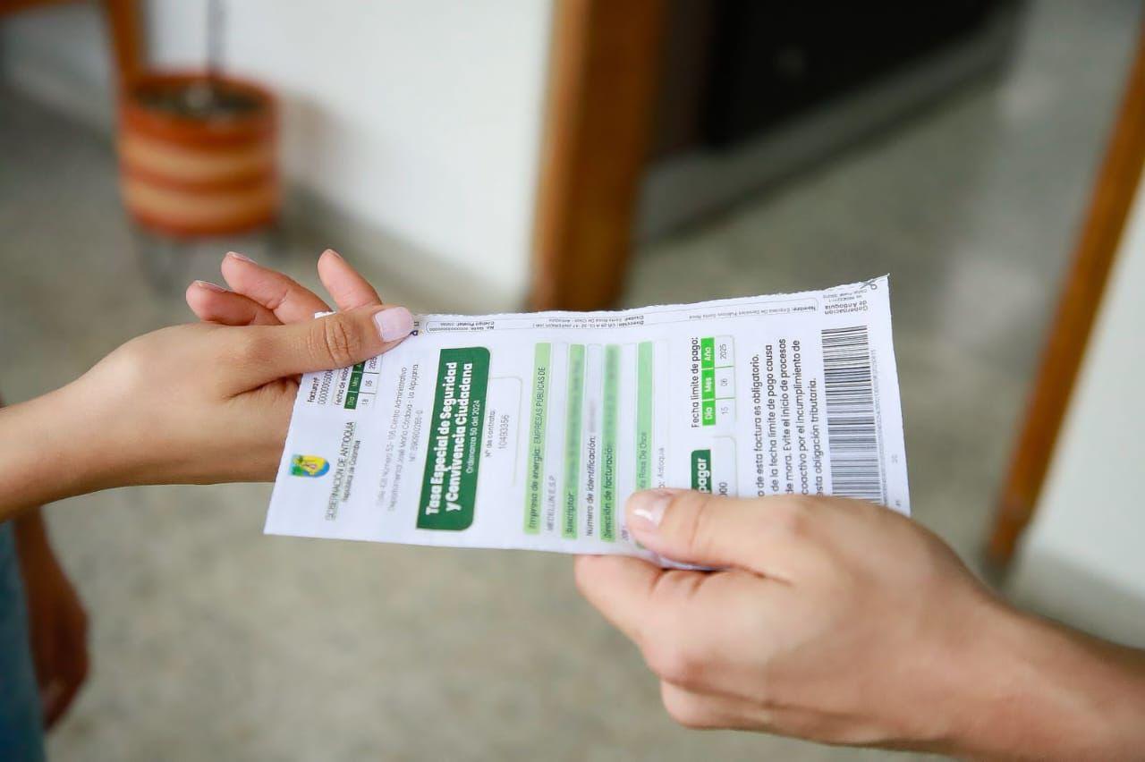 Inicia la facturación de la Tasa de Seguridad y Convivencia de Antioquia correspondiente al primer trimestre de 2025