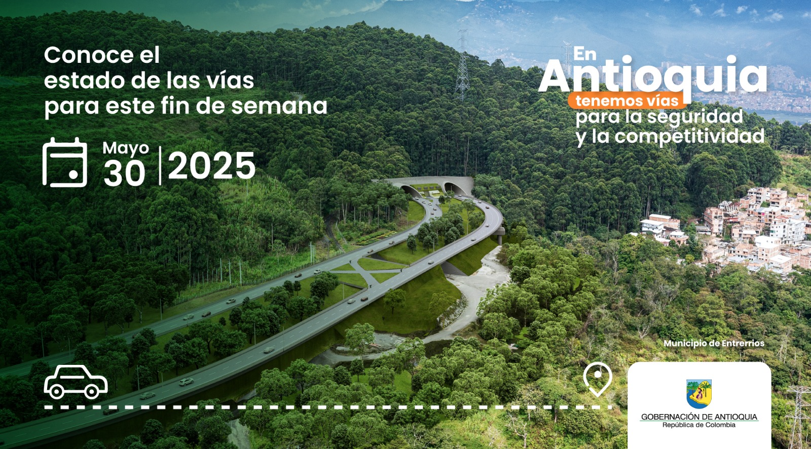 Estado de las vías en Antioquia para este fin de semana  