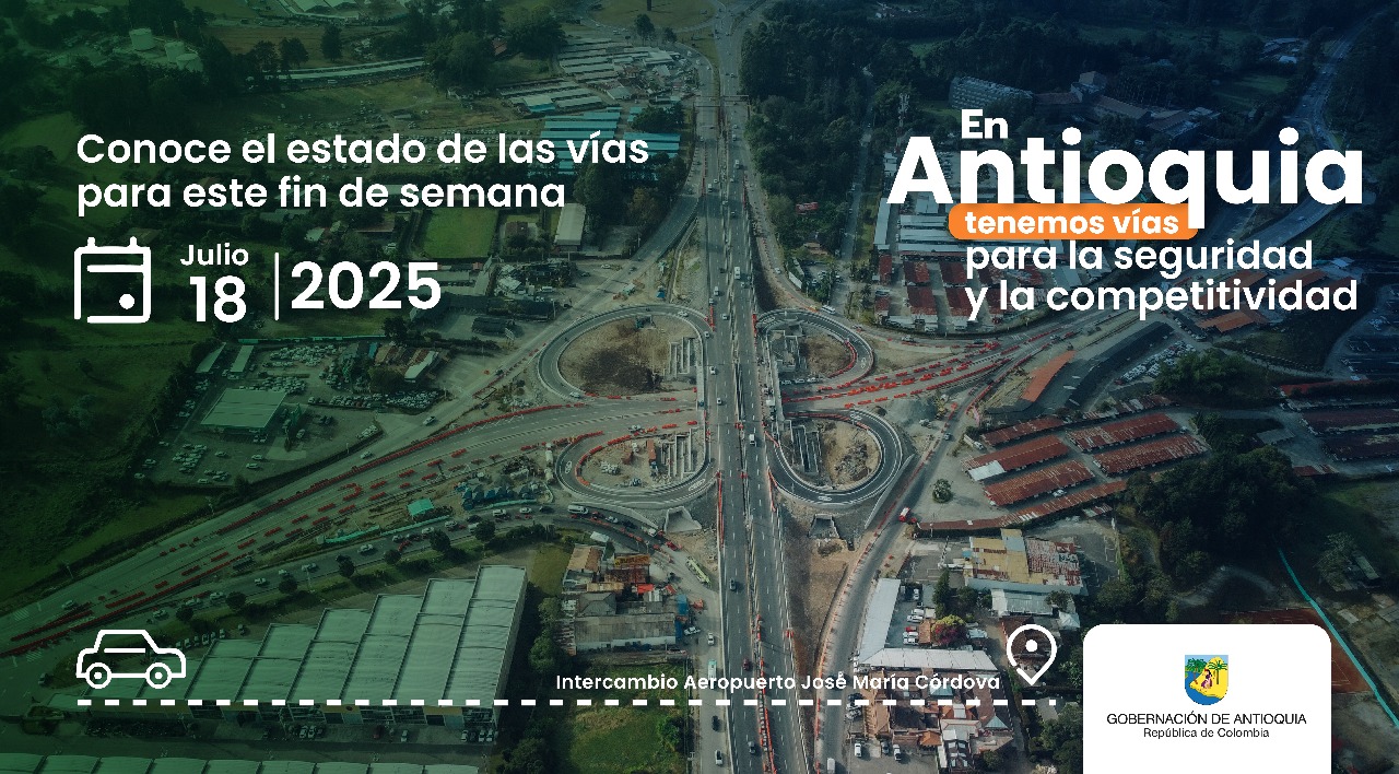 Estado de las vías en Antioquia para este fin de semana