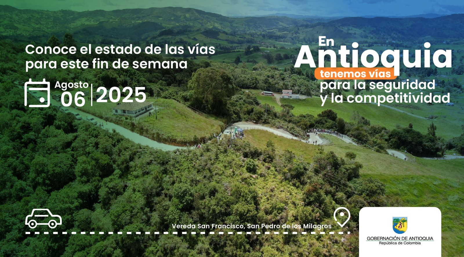 Estado de las vías en Antioquia para este fin de semana 