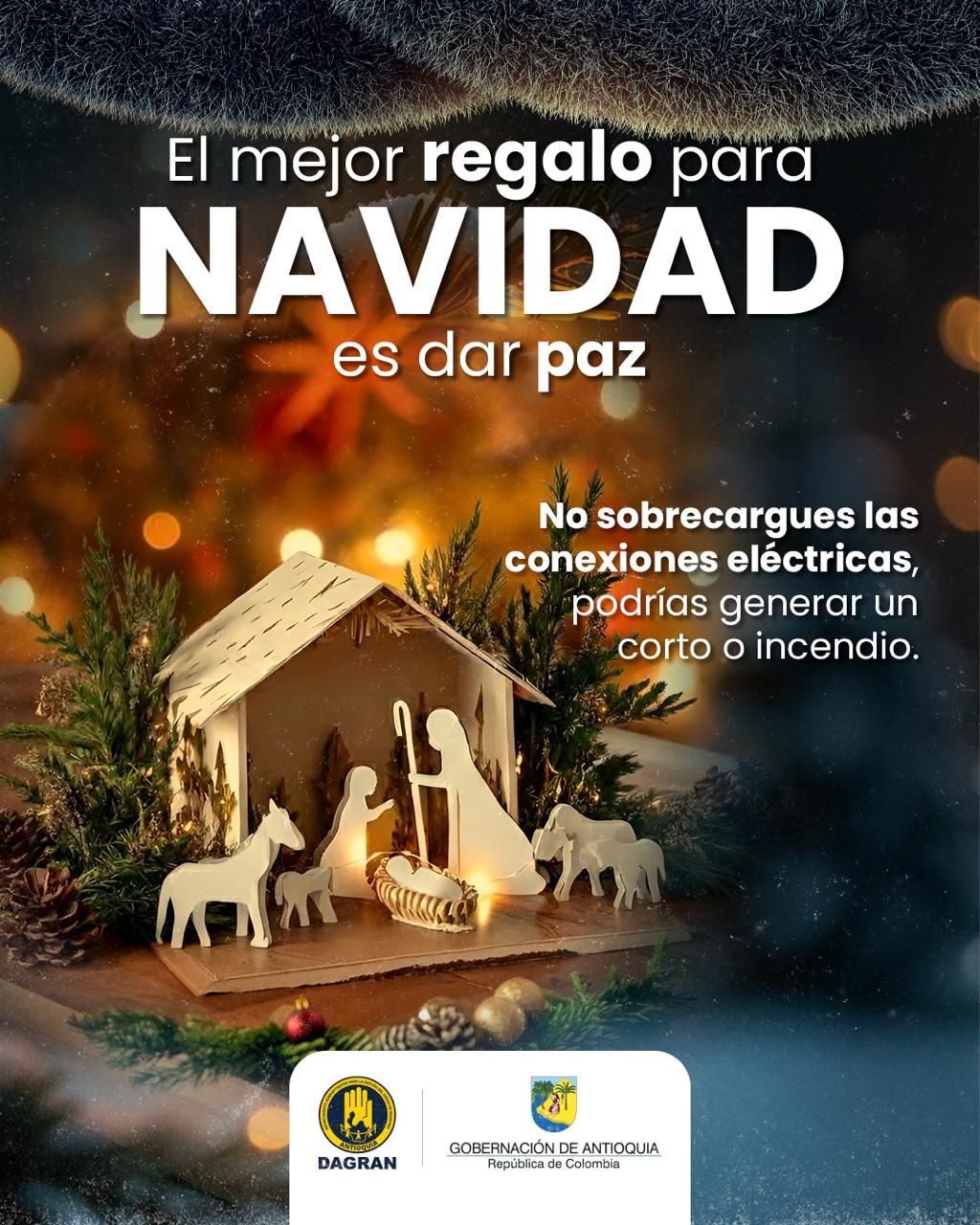 En temporada decembrina, el Dagran hace llamado a prevenir incendios y acatar las recomendaciones para tener una Navidad segura 