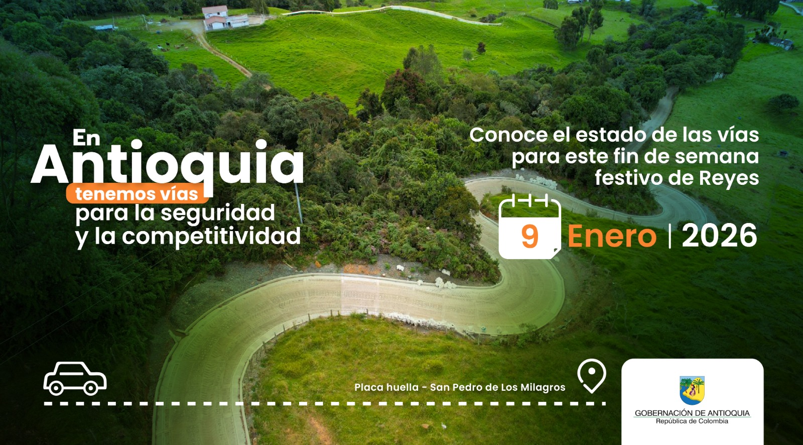 Estado de las vías en Antioquia para este fin de semana