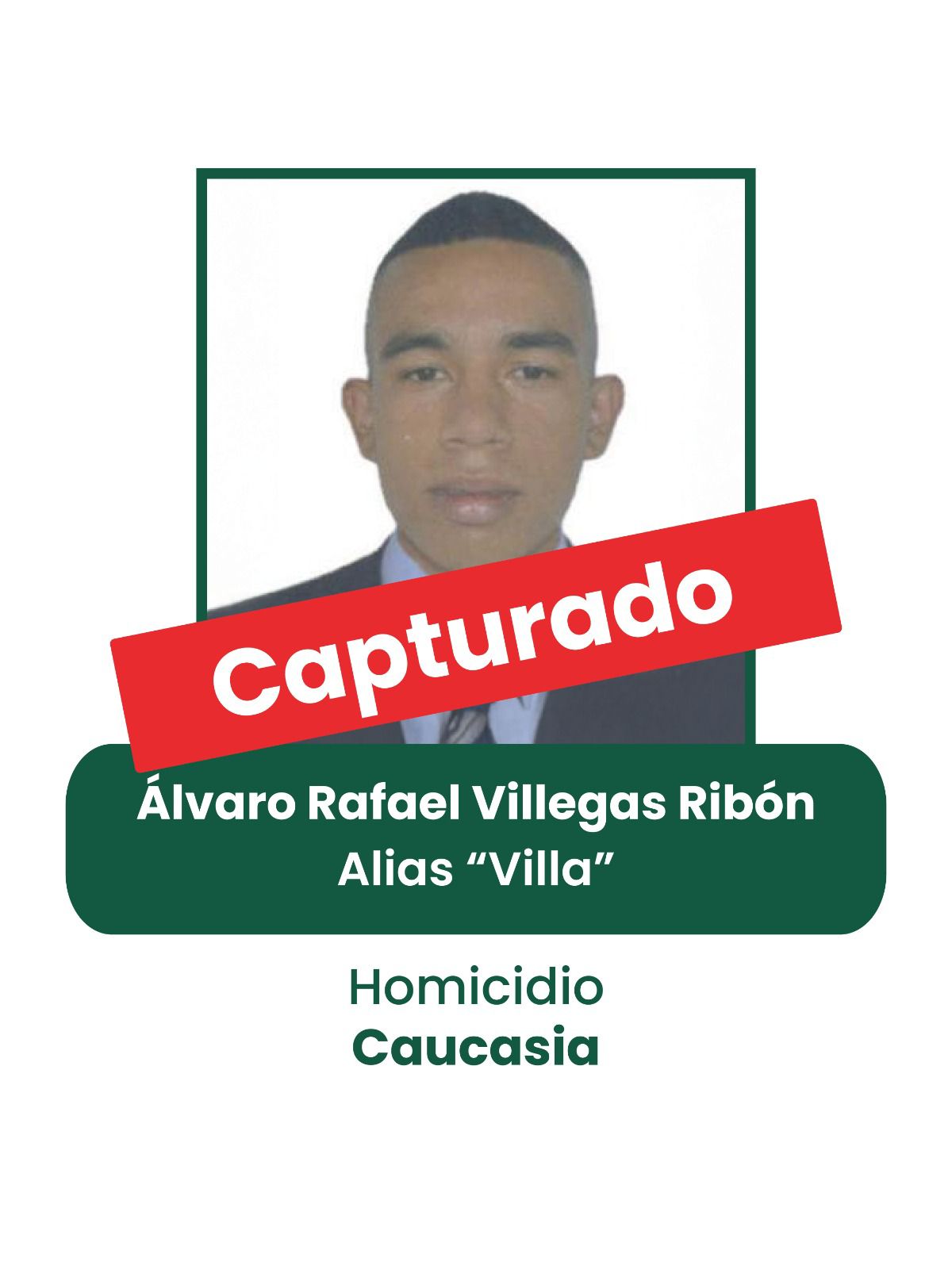  Capturan a uno de los más buscados por homicidio en Antioquia