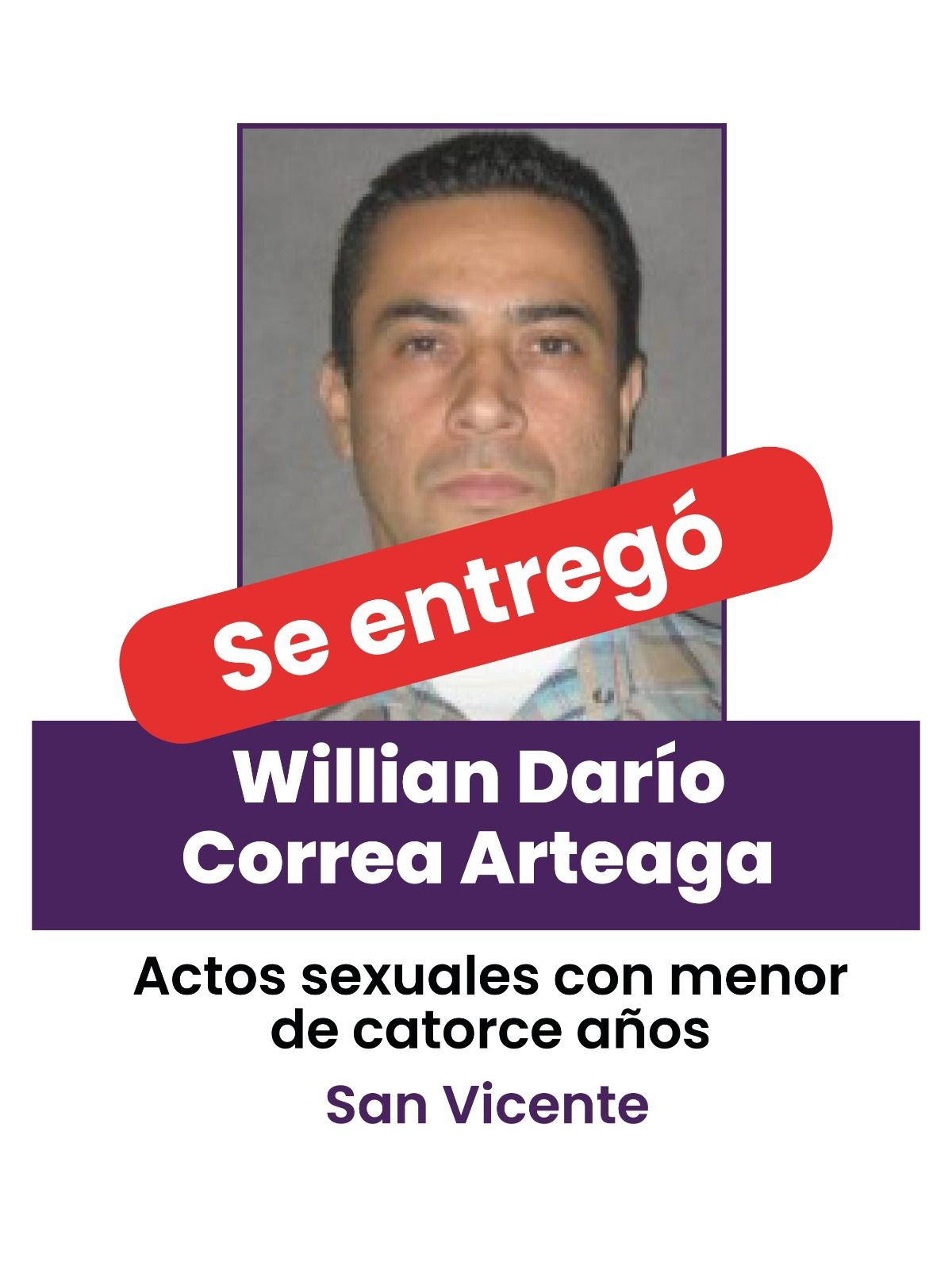 Cayó otro hombre del cartel de los más buscados por delitos contra niñas y mujeres en Antioquia