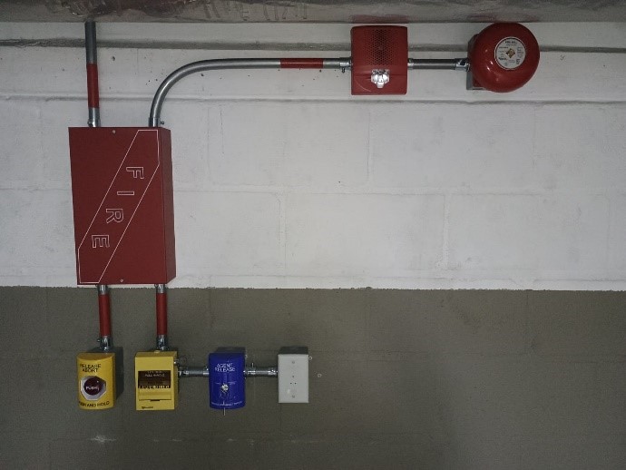 Estación manual de aborto y descarga. 