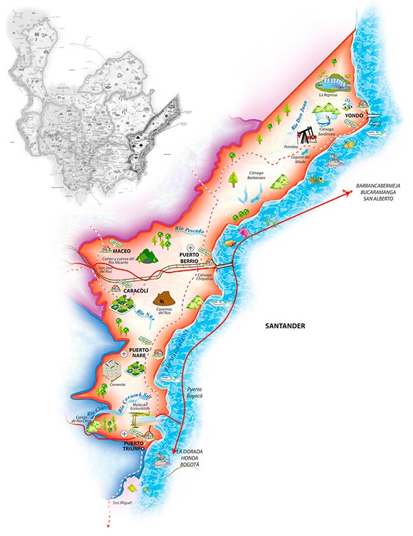 Mapa del Magdalena Medio