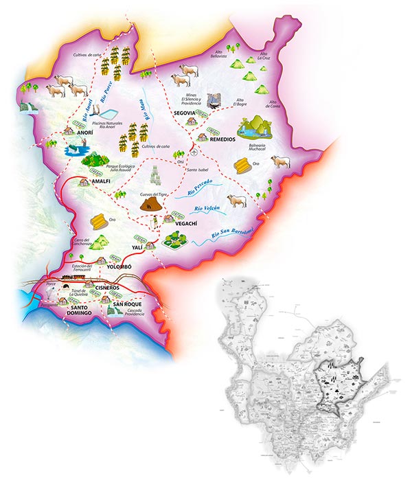 Mapa del Nordeste Antioqueño