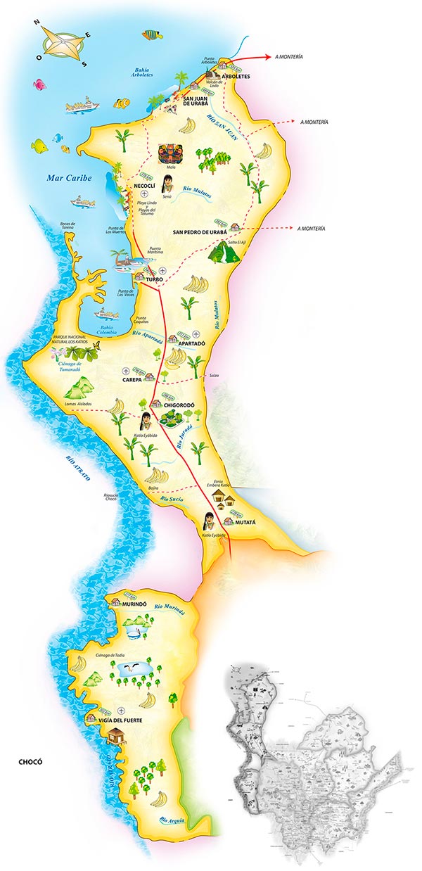 Mapa de Urabá Antioqueño