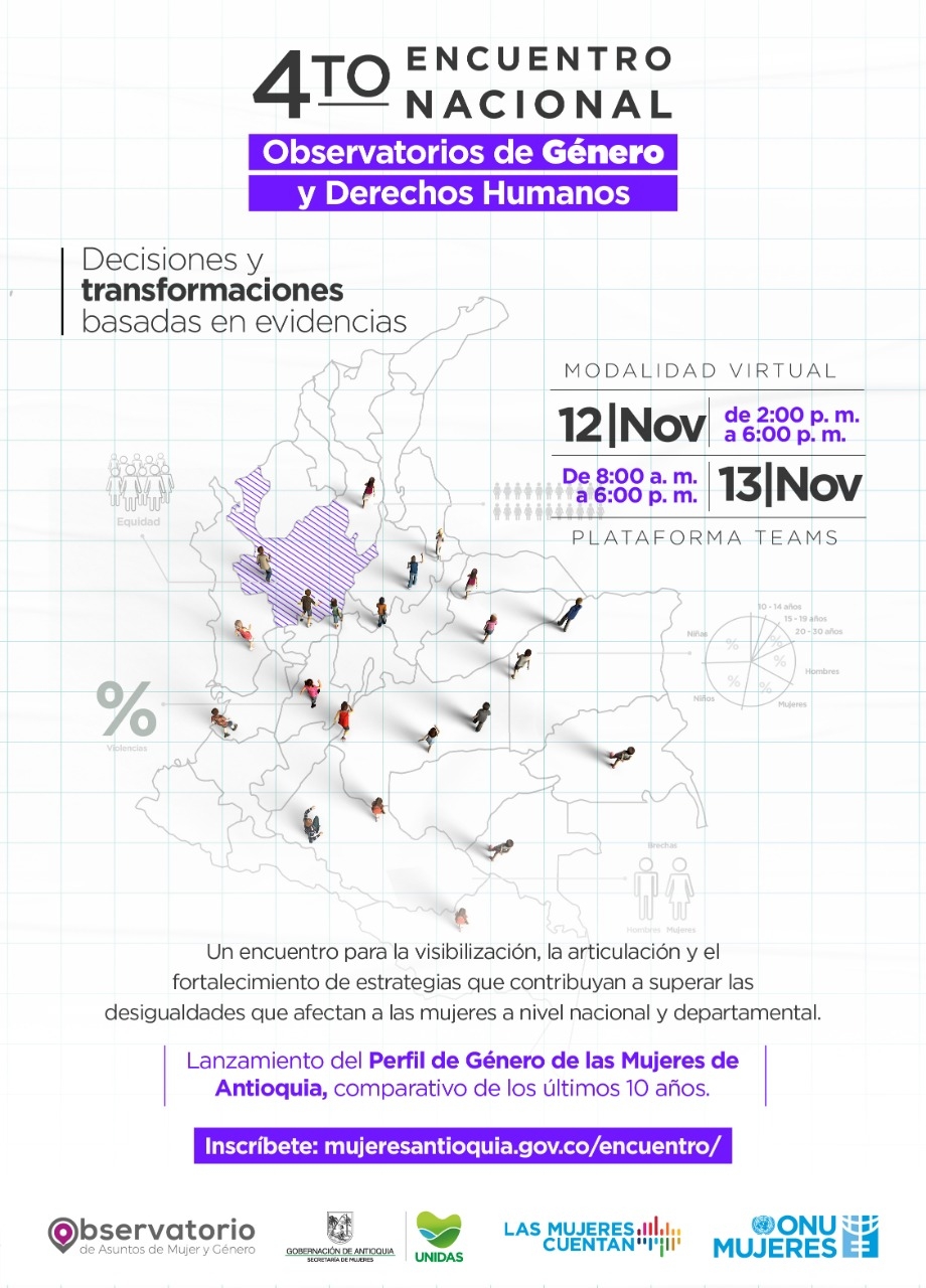 Abiertas las inscripciones para el 4to Encuentro Nacional de Observatorios de Género y Derechos Humanos, “Decisiones y transformaciones basadas en evidencias”