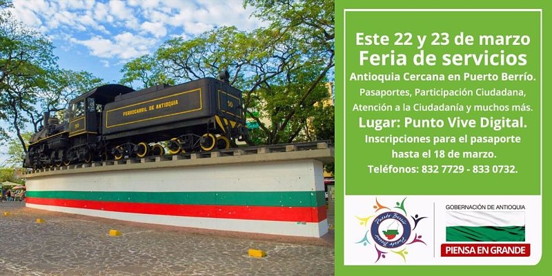 Feria de servicios Antioquia Cercana en Puerto Berrí