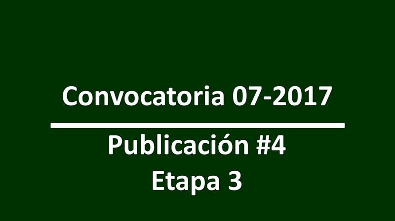 Resultados de la Convocatoria 07 -2017