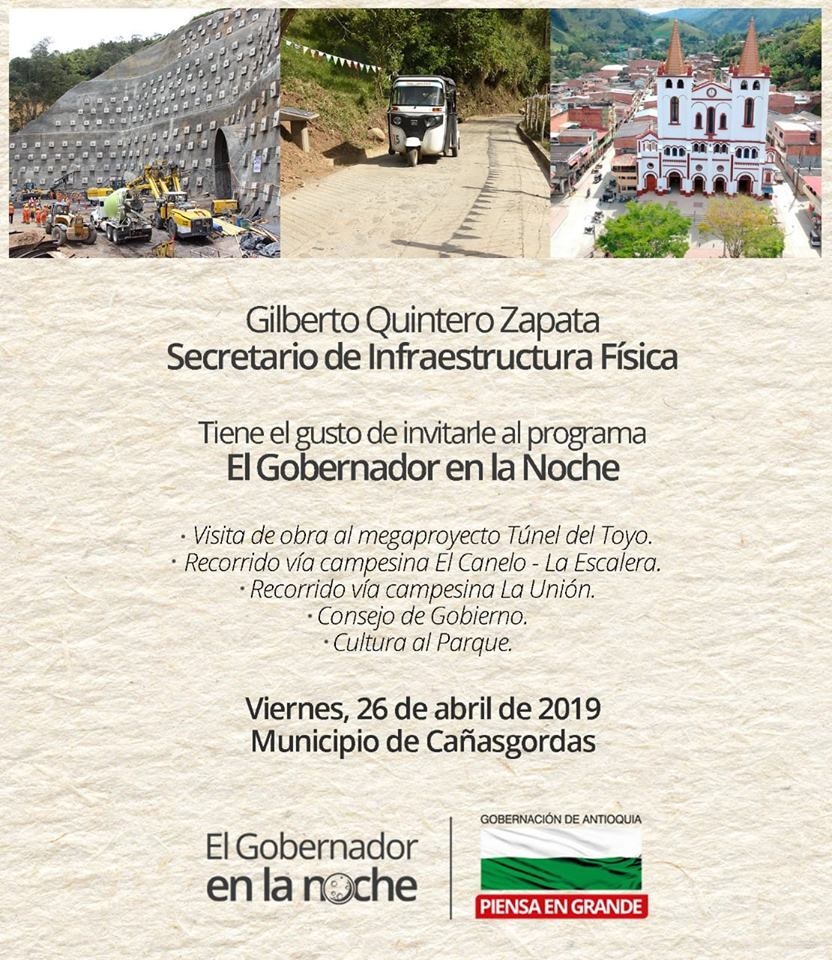 A Cañasgordas llegará El Gobernador en la Noche