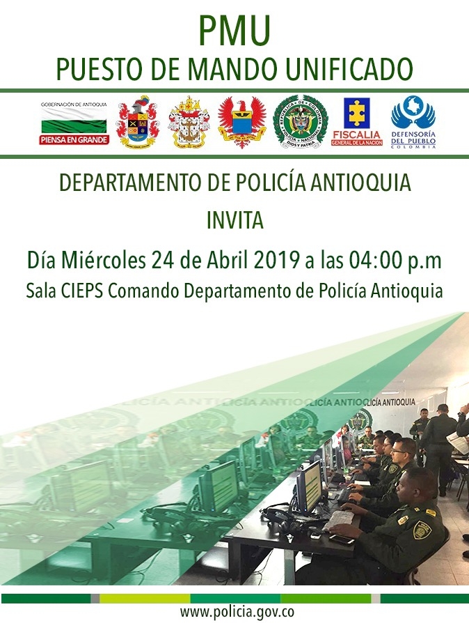 Les invitamos a la instalación del Puesto de Mando Unificado -PMU- que atenderá cualquier eventualidad que se pueda presentar este jueves durante la jornada de protesta