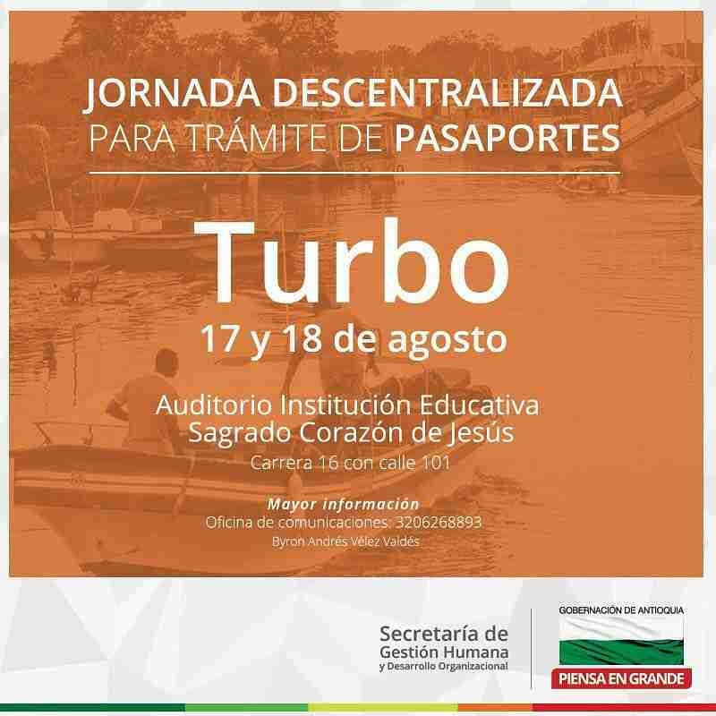 Jornada de trámite de pasaportes en Turbo