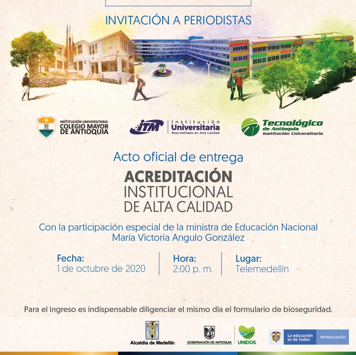 Acto oficial de entrega: Acreditación Institucional de Alta Calidad