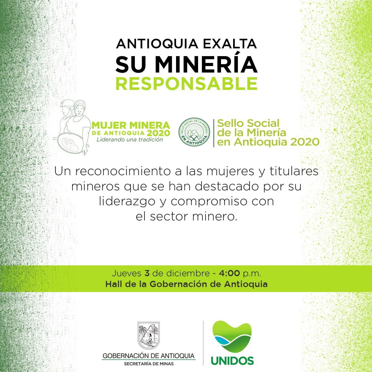 Antioquia exalta su minería responsable