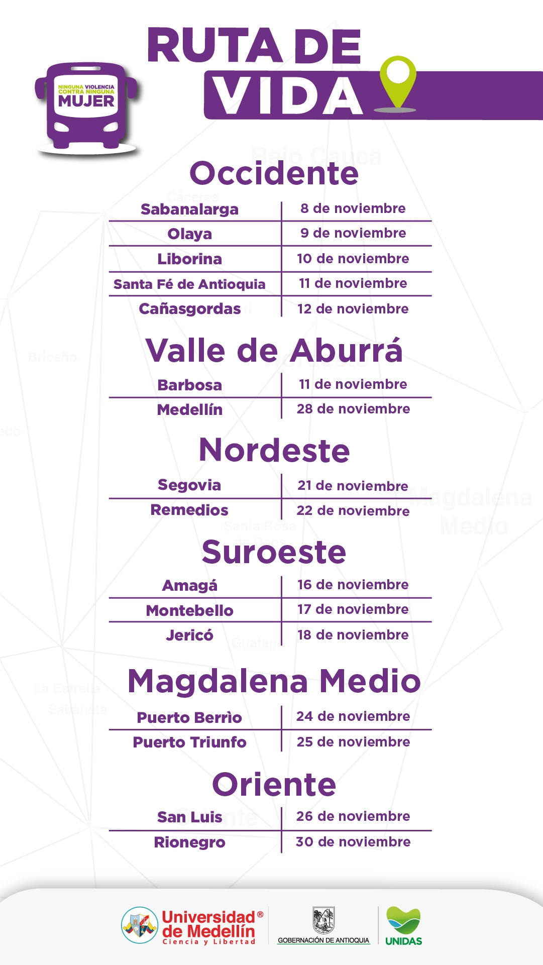 Gobernación de Antioquia realizará diferentes acciones en noviembre para erradicar la violencia contra las mujeres
