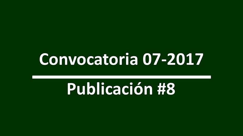 Resultados de la convocatoria 07 de meritocracia