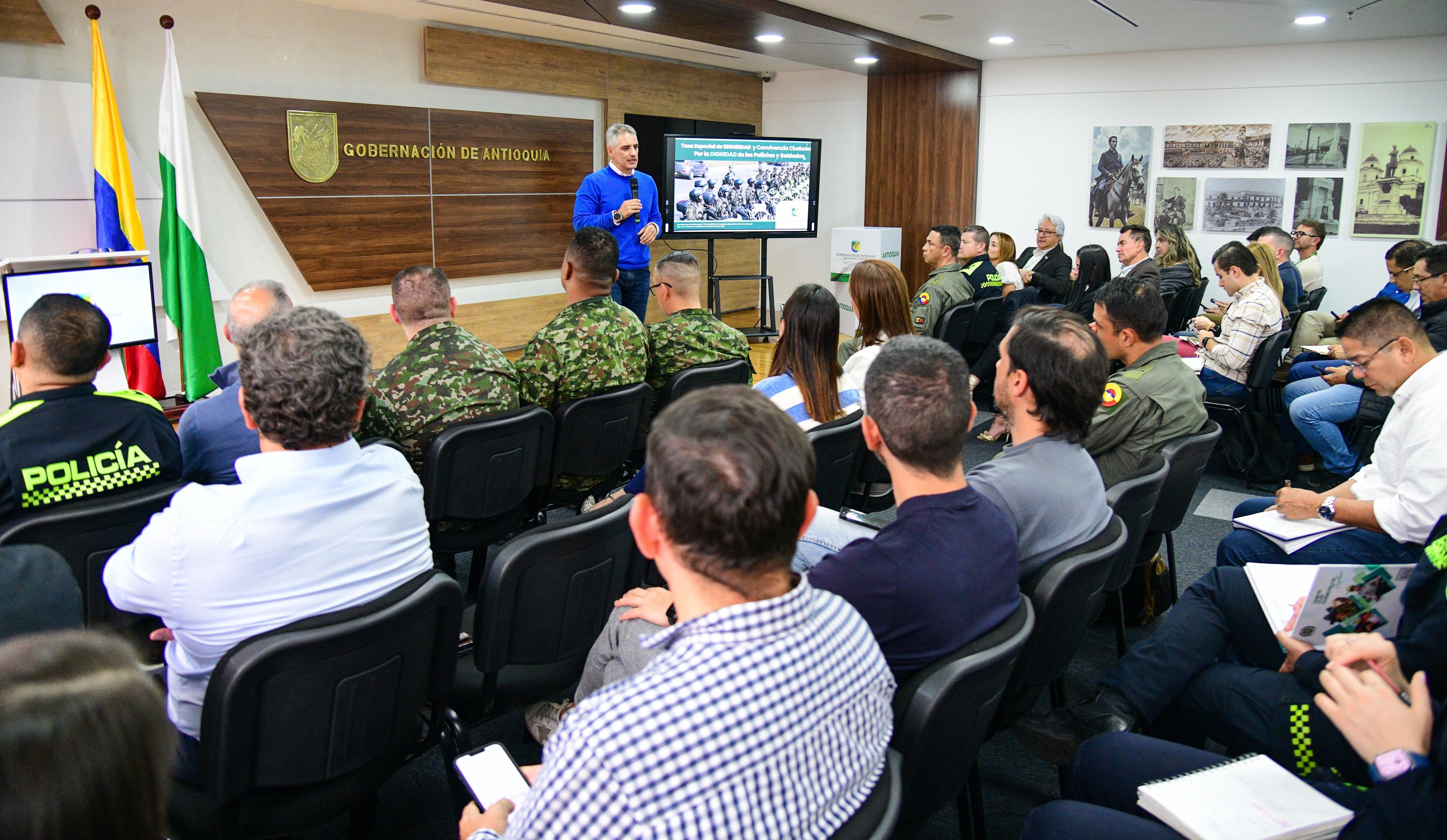 El Gobernador Andrés Julián resolvió dudas y socializó destinación de los recursos de la Tasa de Seguridad con empresarios y representantes de gremios