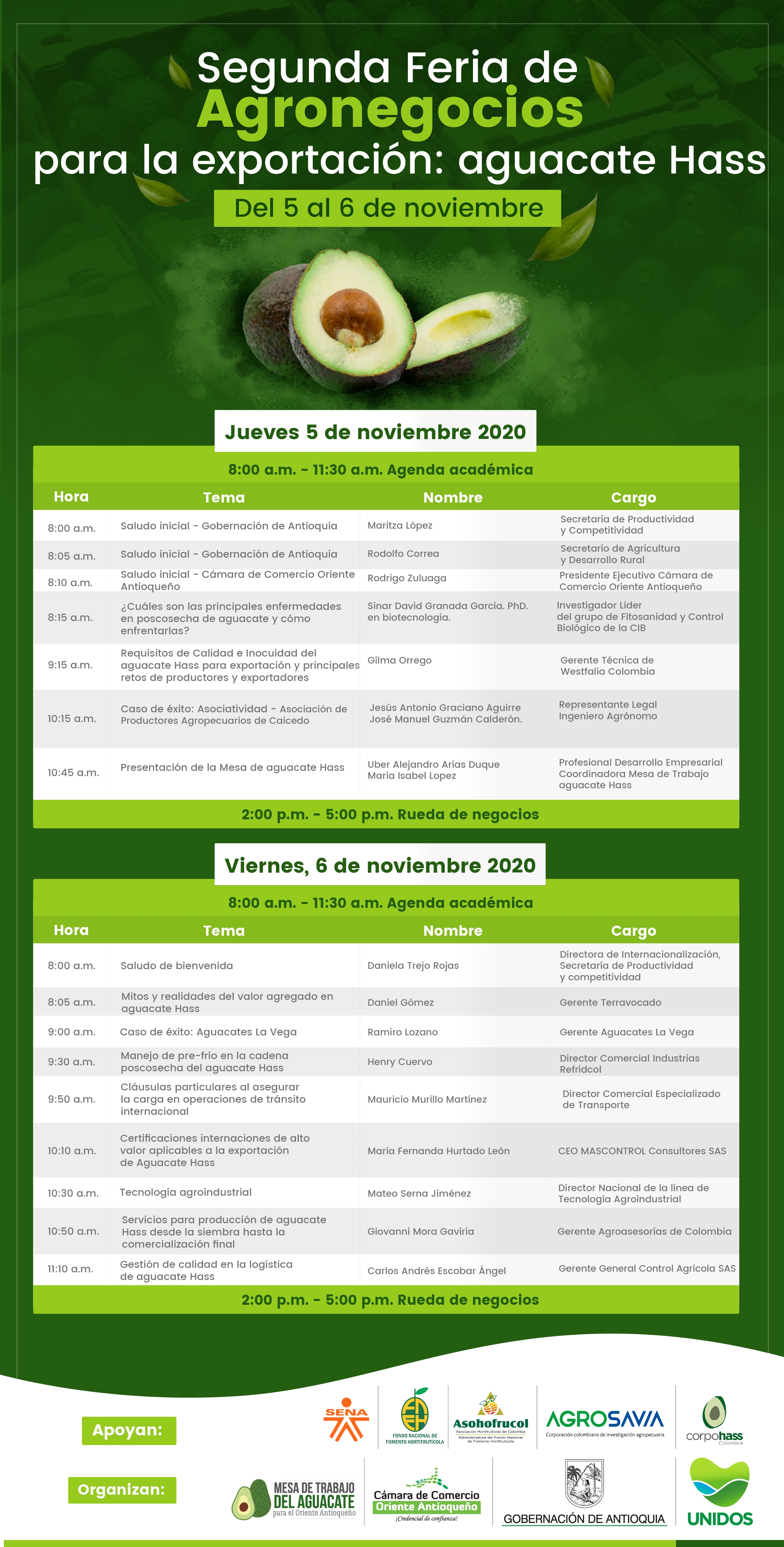 La Gobernación de Antioquia realizará la Segunda Feria de Agronegocios para la Exportación