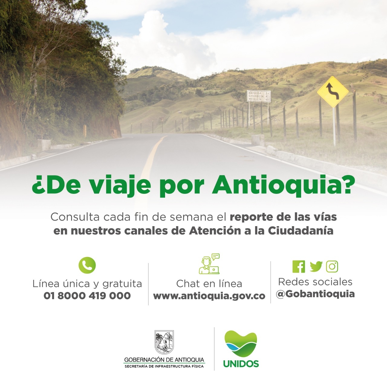 Estado de la Red Vial a cargo del Departamento para este fin de semana