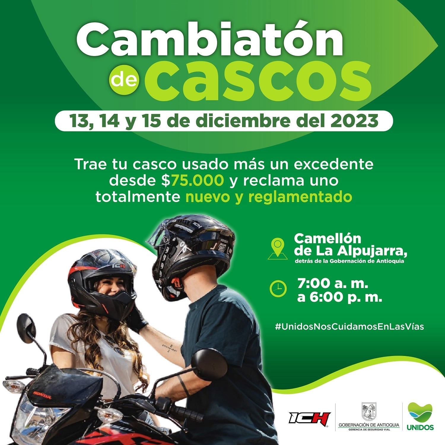 La Gerencia de Seguridad Vial impulsa la movilidad segura con una nueva jornada de Cambiatón de Cascos en Medellín