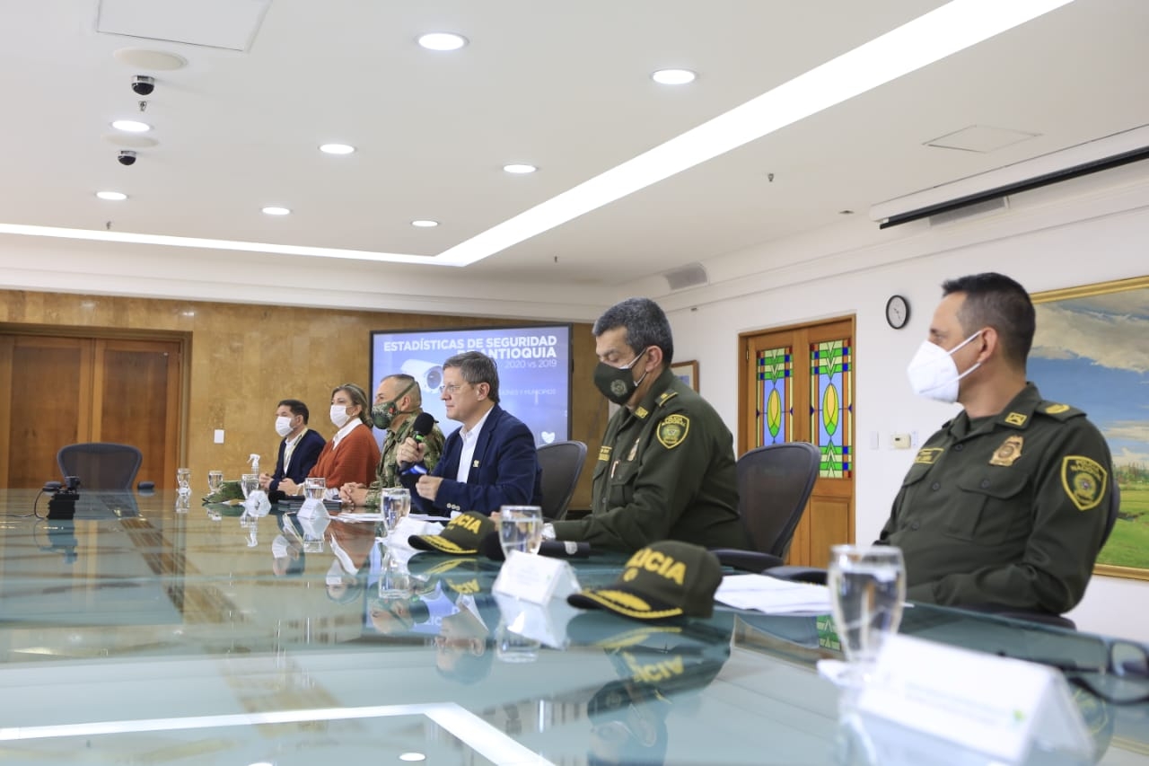 Continúa la disminución de homicidios en Antioquia y fue aprobado el Plan de Seguridad y Convivencia Ciudadana