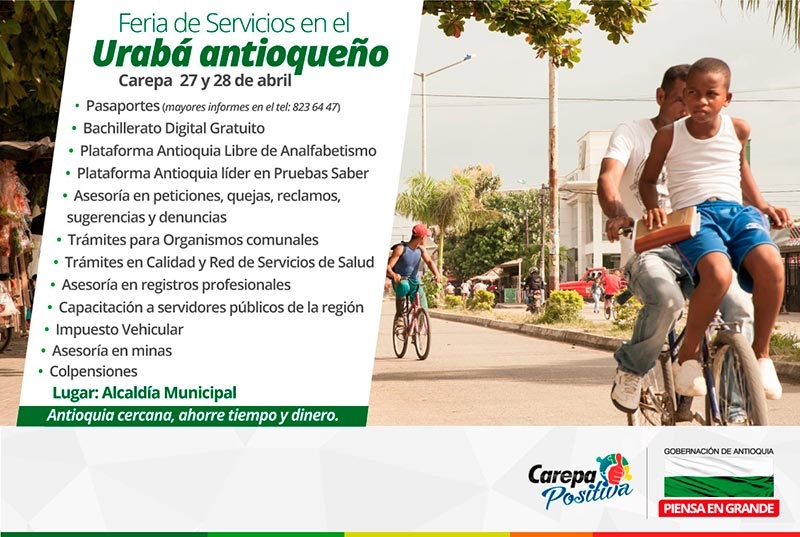 Feria de servicios Antioquia Cercana en Carepa