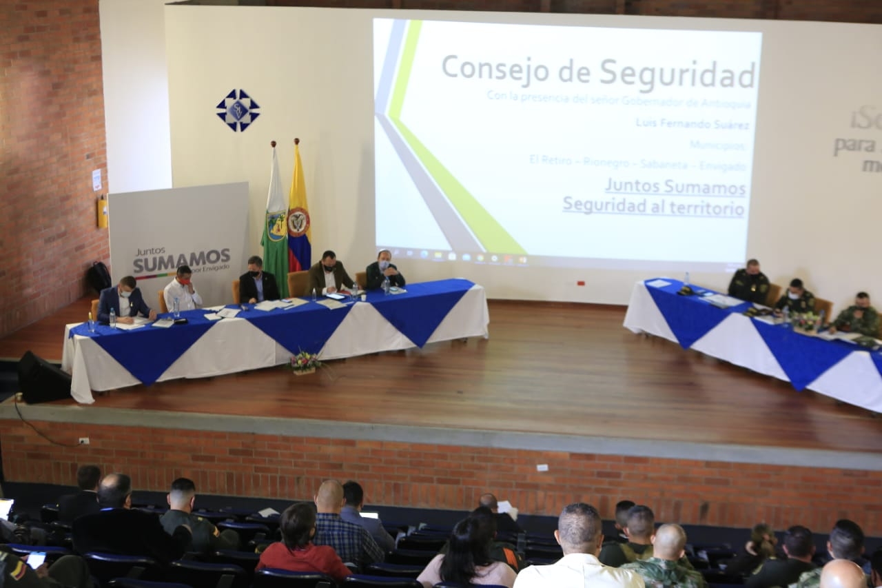 Fortalecer presencia de la policía en la frontera de Envigado, Sabaneta, El Retiro y Rionegro, conclusiones del consejo de seguridad de esta mañana