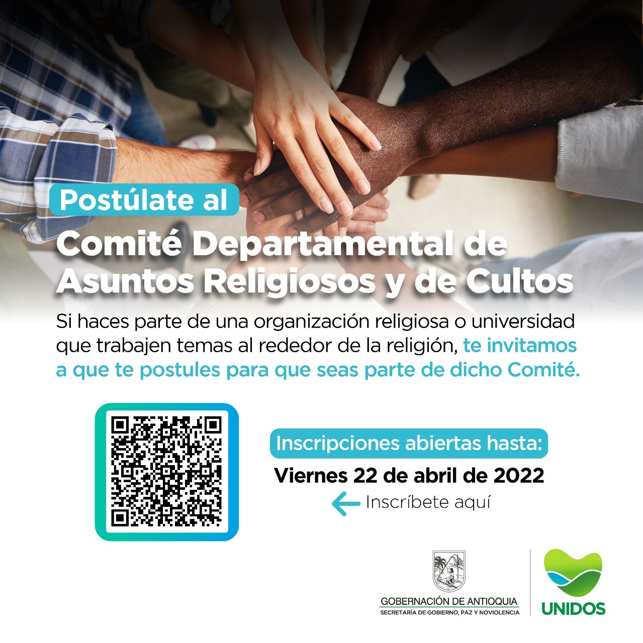 Únete al Comité Departamental de Asuntos Religiosos y de Cultos