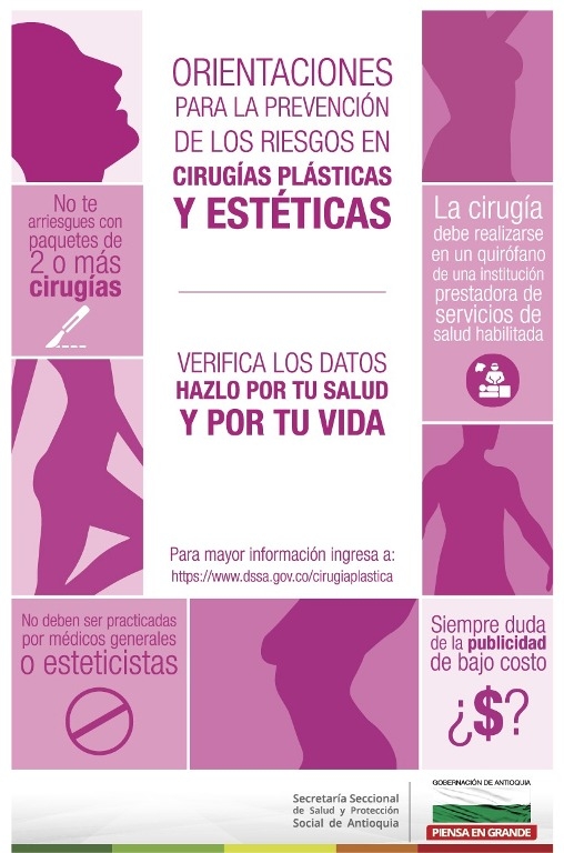 Por su salud, infórmese antes de cualquier procedimiento médico, quirúrgico, estético o plástico