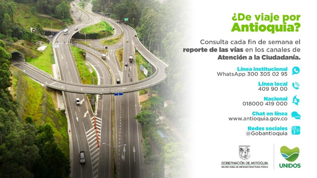 Estado de la red vial a cargo del departamento para este fin de semana